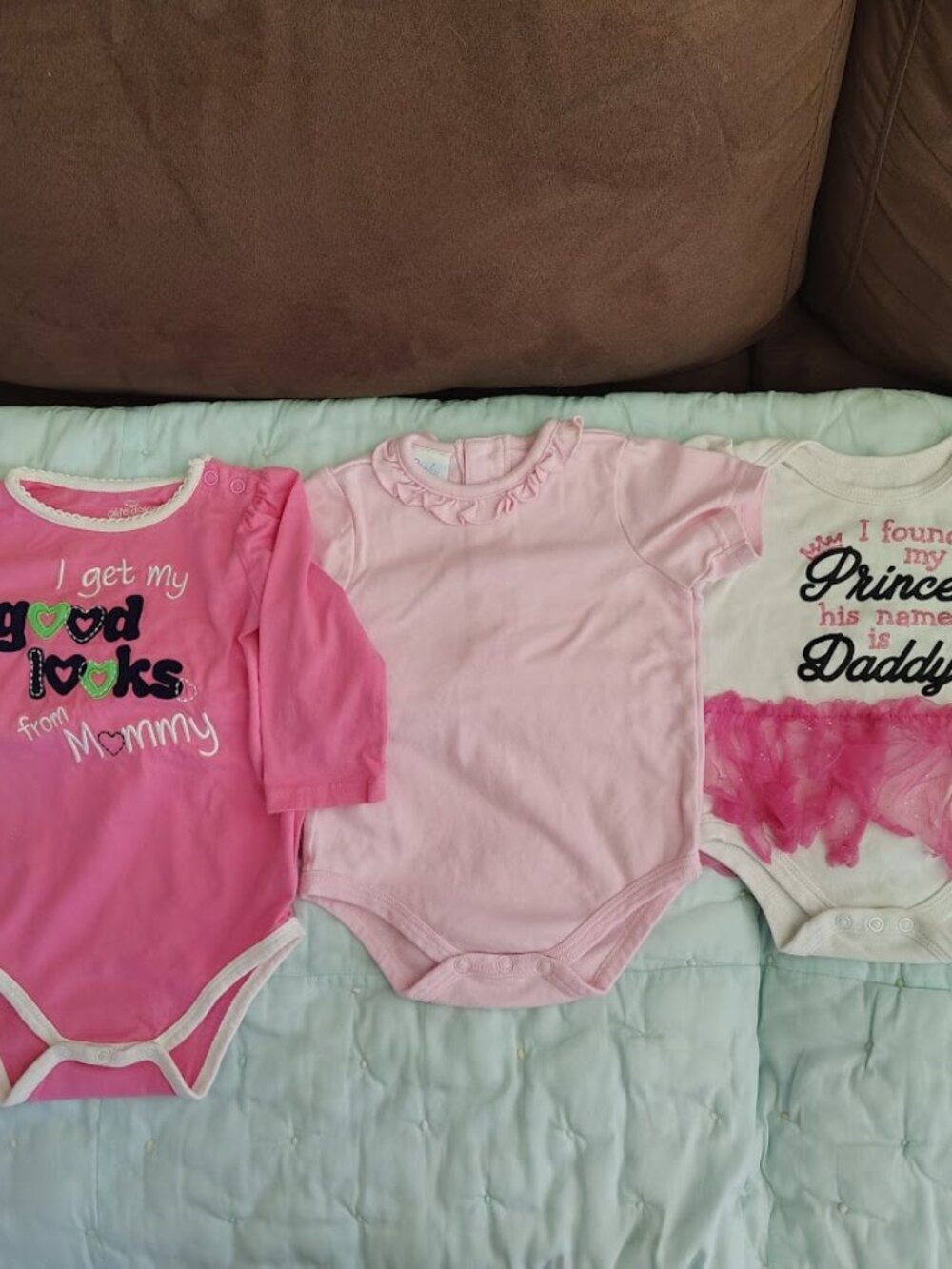 Infant Girls Onesies 3 Mixed Pieces Size 6-9 Months